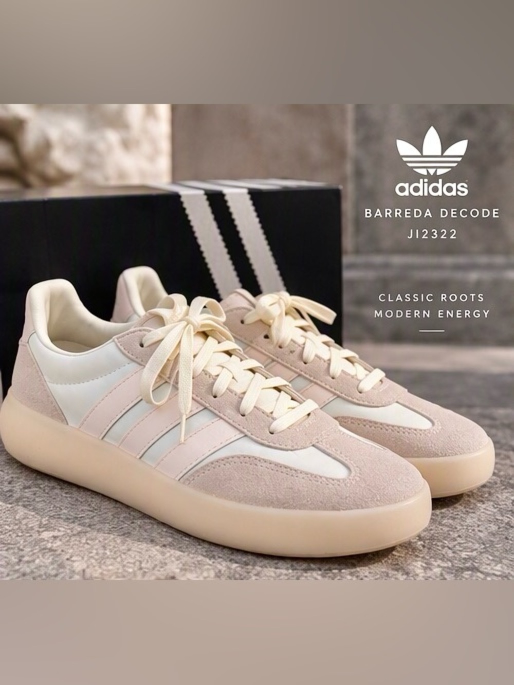 Adidas Barreda Decode JI2322 Women's Size 9.5 Cream Pink Lifestyle Sneaker